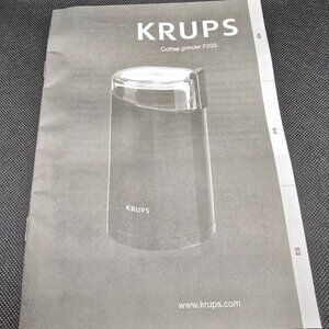 Krups Coffee Grinder Model F203 Instruction MANUAL